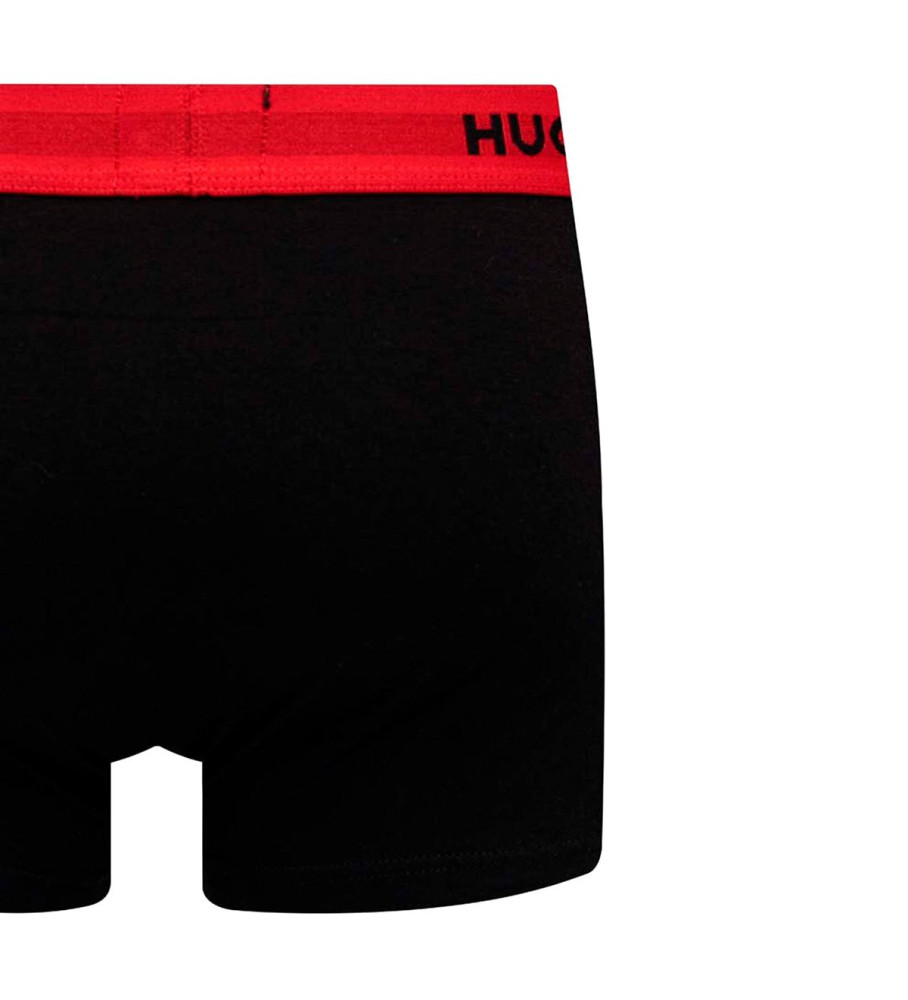 Pacote com 3 cuecas boxer HUGO, pretas.