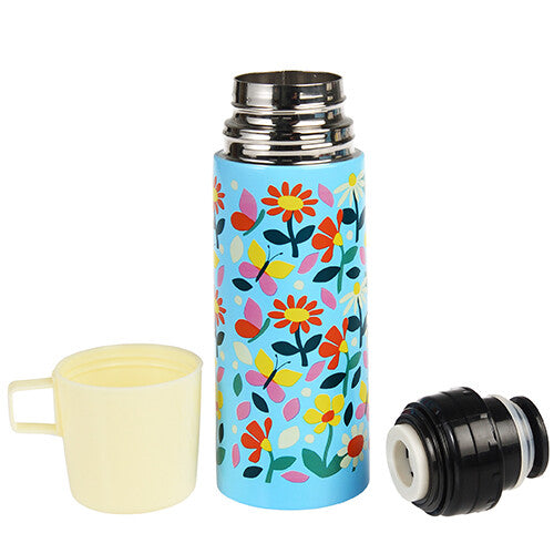 Rex london rvs thermosfles met beker - butterfly garden - 350 ml