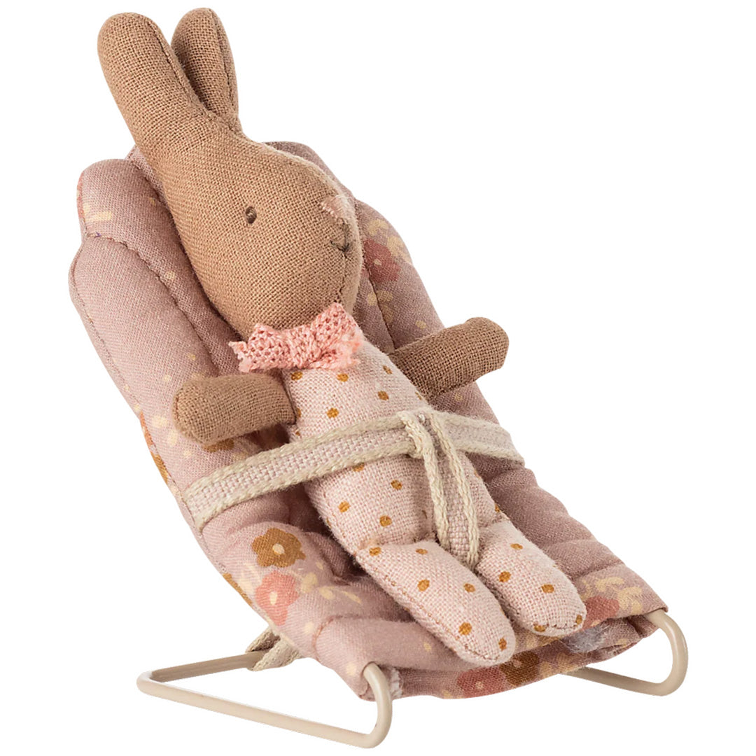 maileg poppenhuis wipstoeltje geschulpt bloemen - my - roze - 7,5 cm