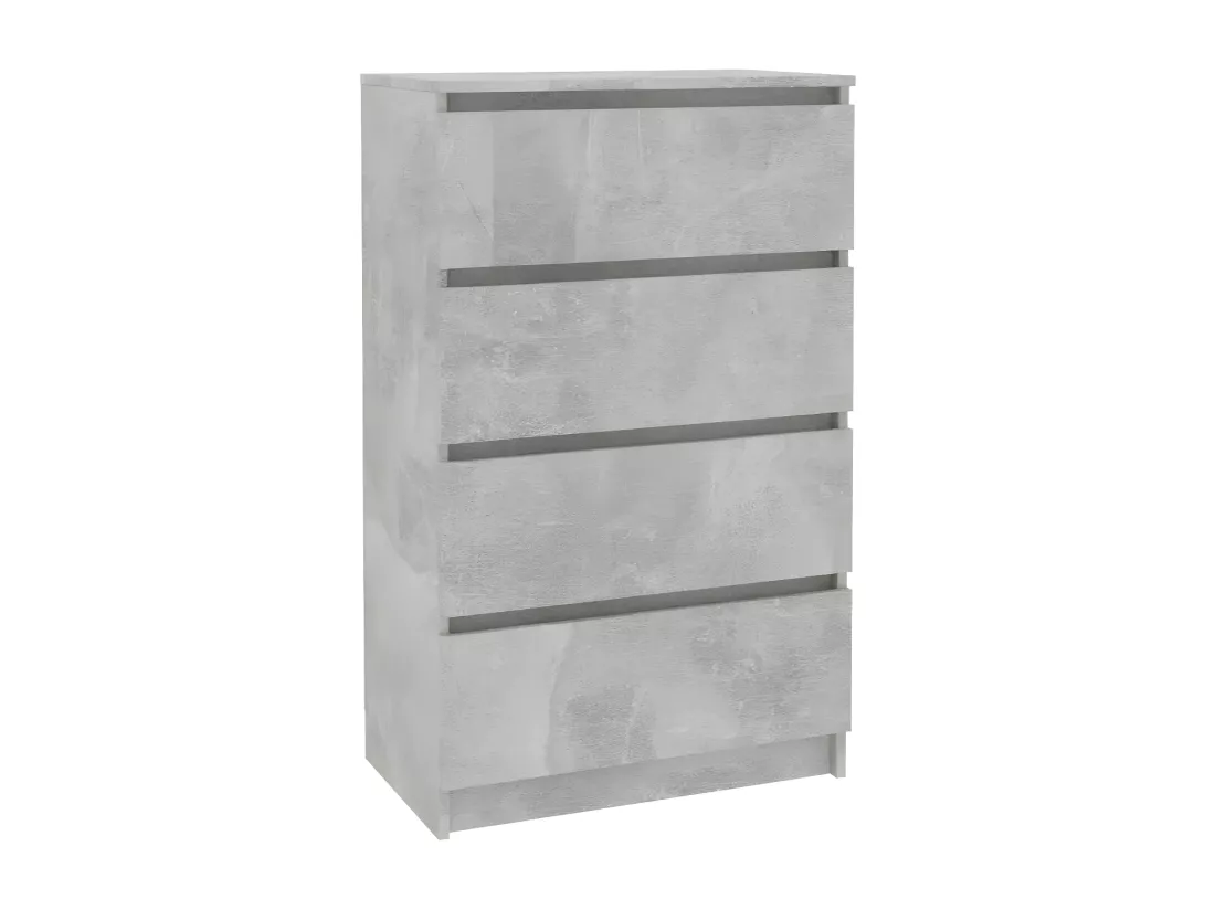 Commode haute 4 tiroirs bois gris effet béton Agency