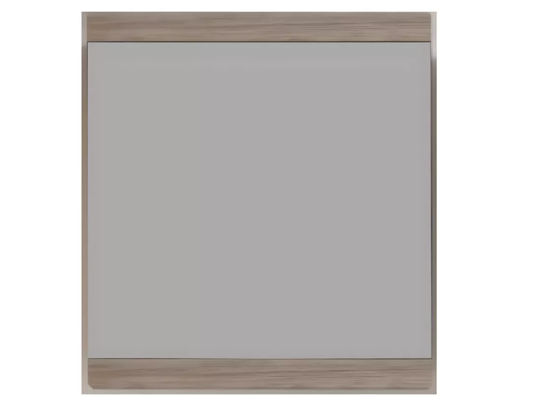 Meuble de salle de bain - Miroir mural avec tablette en mélaminé de couleur chêne. L-H-P : 65-70-4 cm