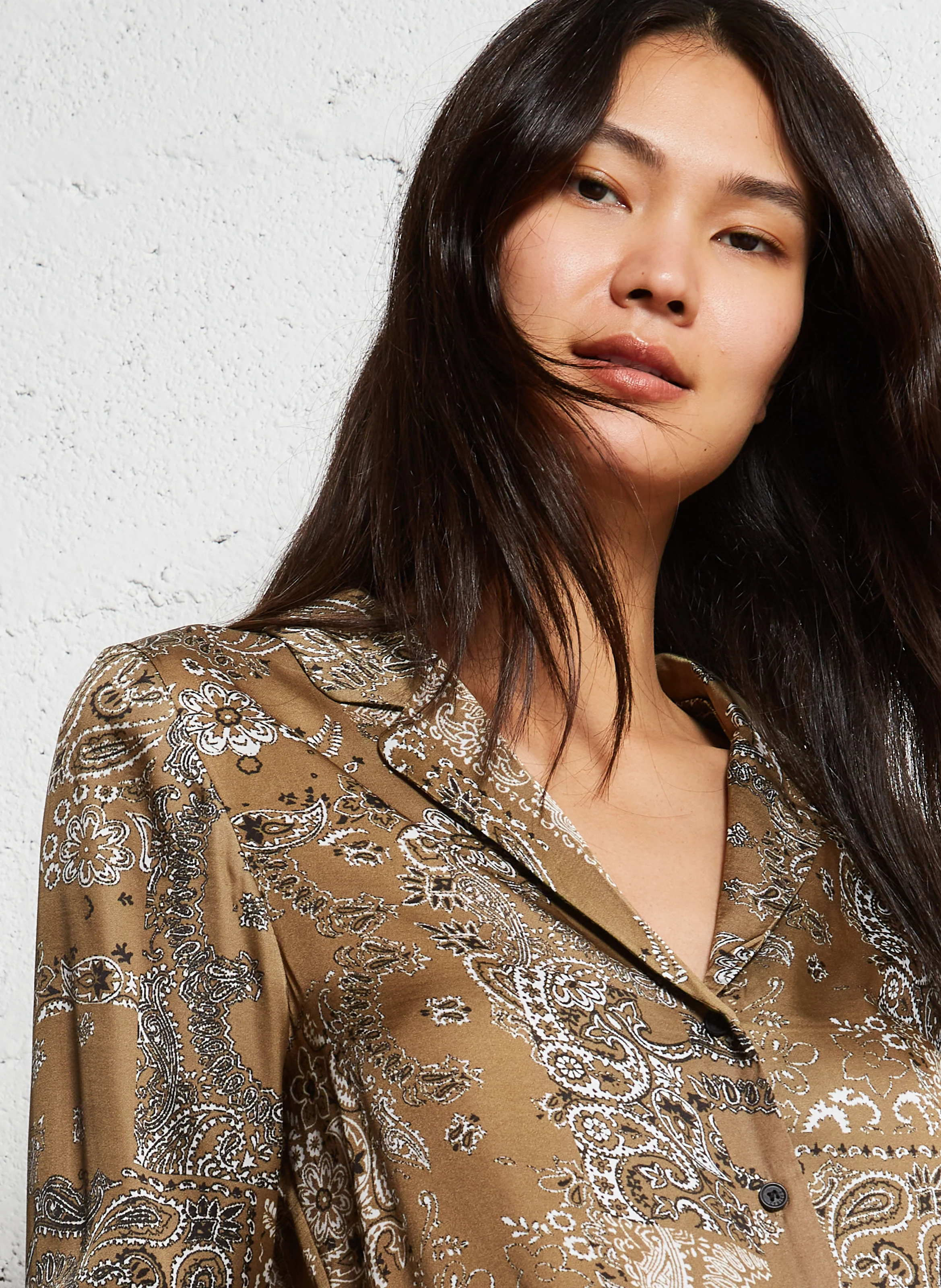 MORENA - Chemise imprimée| Marron