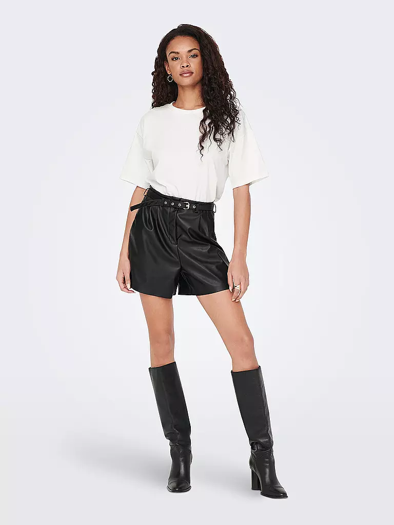 ONLY Shorts in Lederoptik ONLHEIDI schwarz