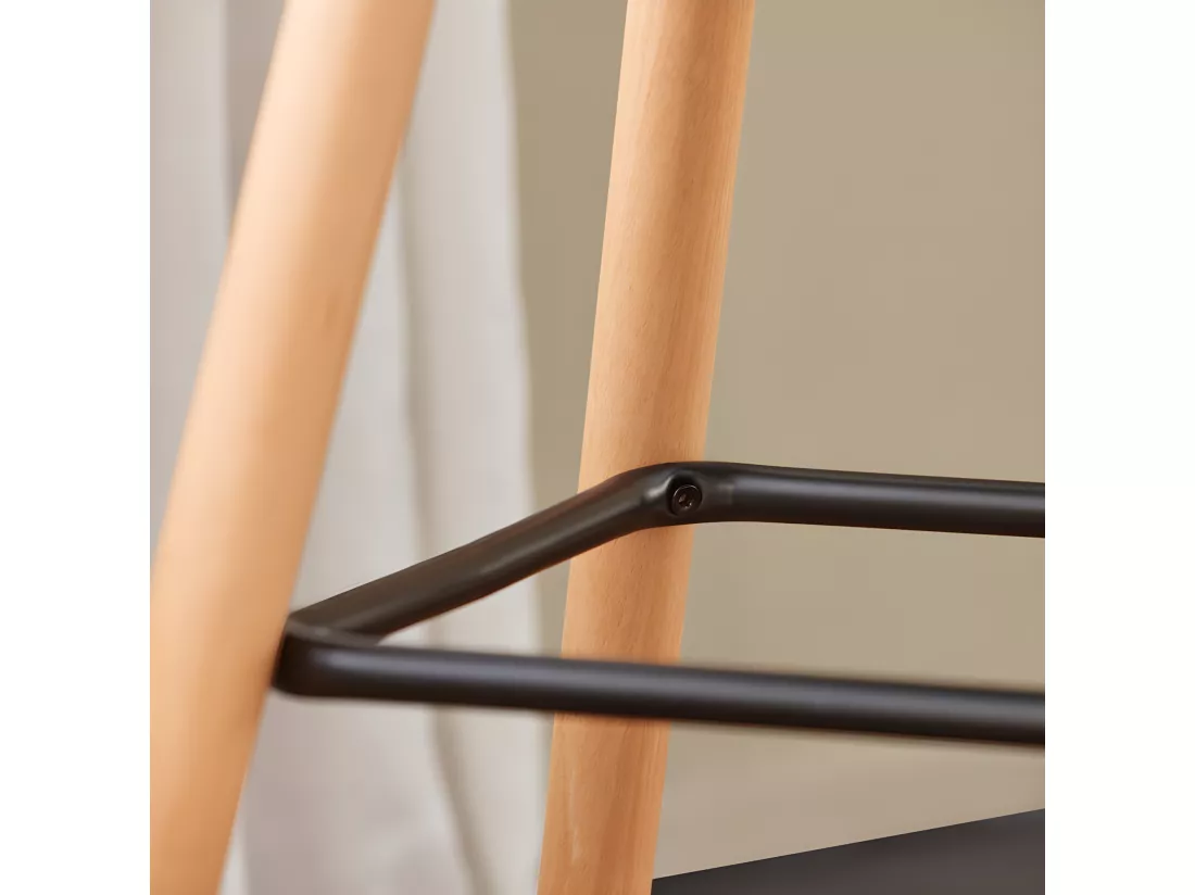 Lot de 2 Tabourets de Bar Cuisine Dossier Repose-Pieds Haute qualité, FST50-DGX2