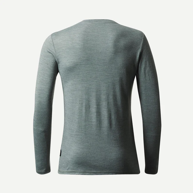 Decathlon Forclaz - Camisa de manga comprida Forclaz Travel masculina em lã merino 500