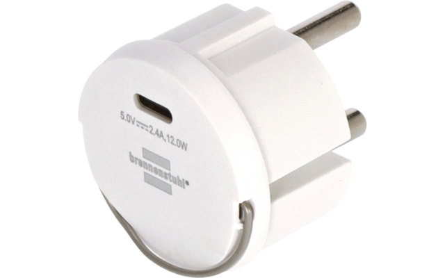 Brennenstuhl Steckdosenadapter Schutzkontakt 230 V auf USB 5 V