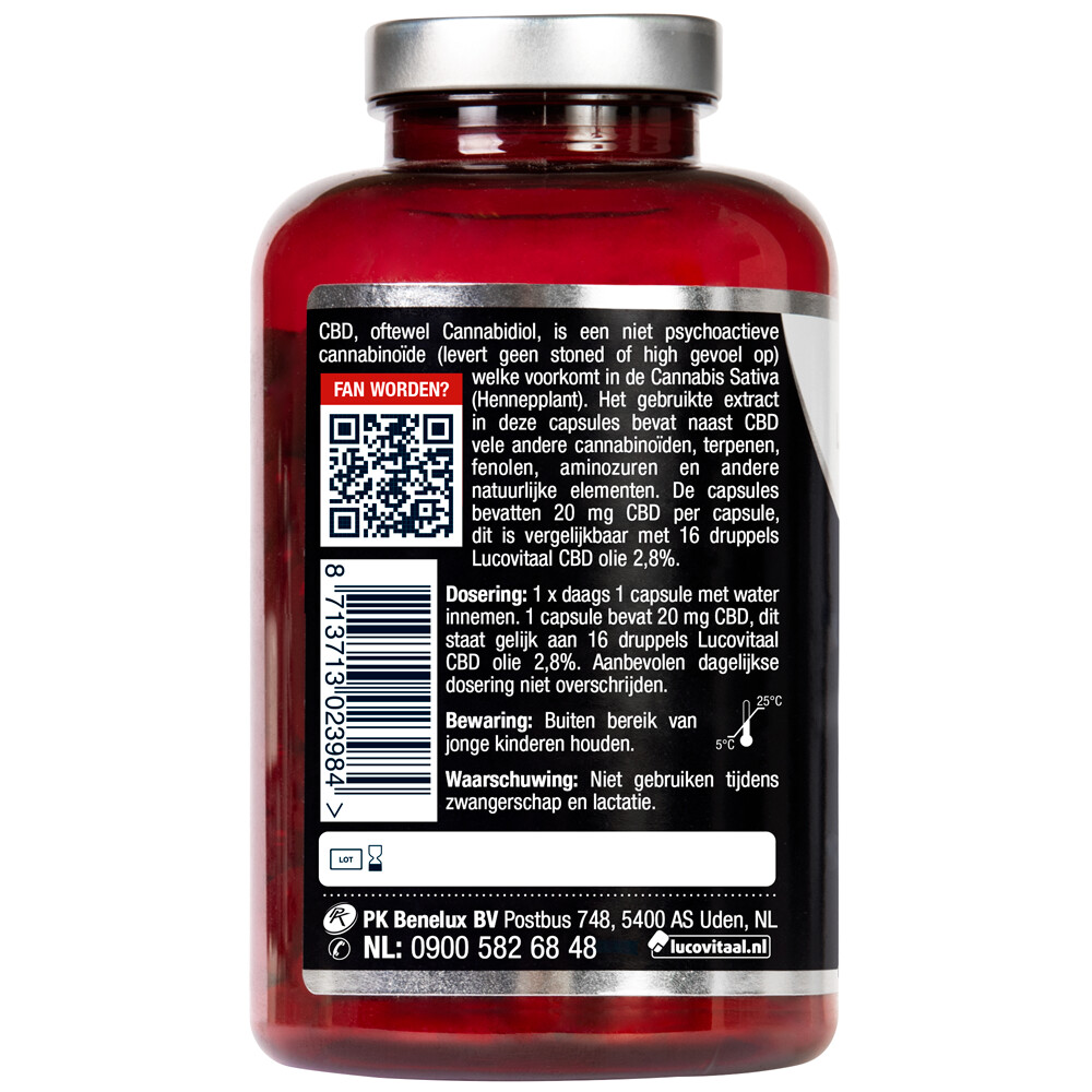 Lucovitaal CBD Cannabidiol 20 mg90 capsules