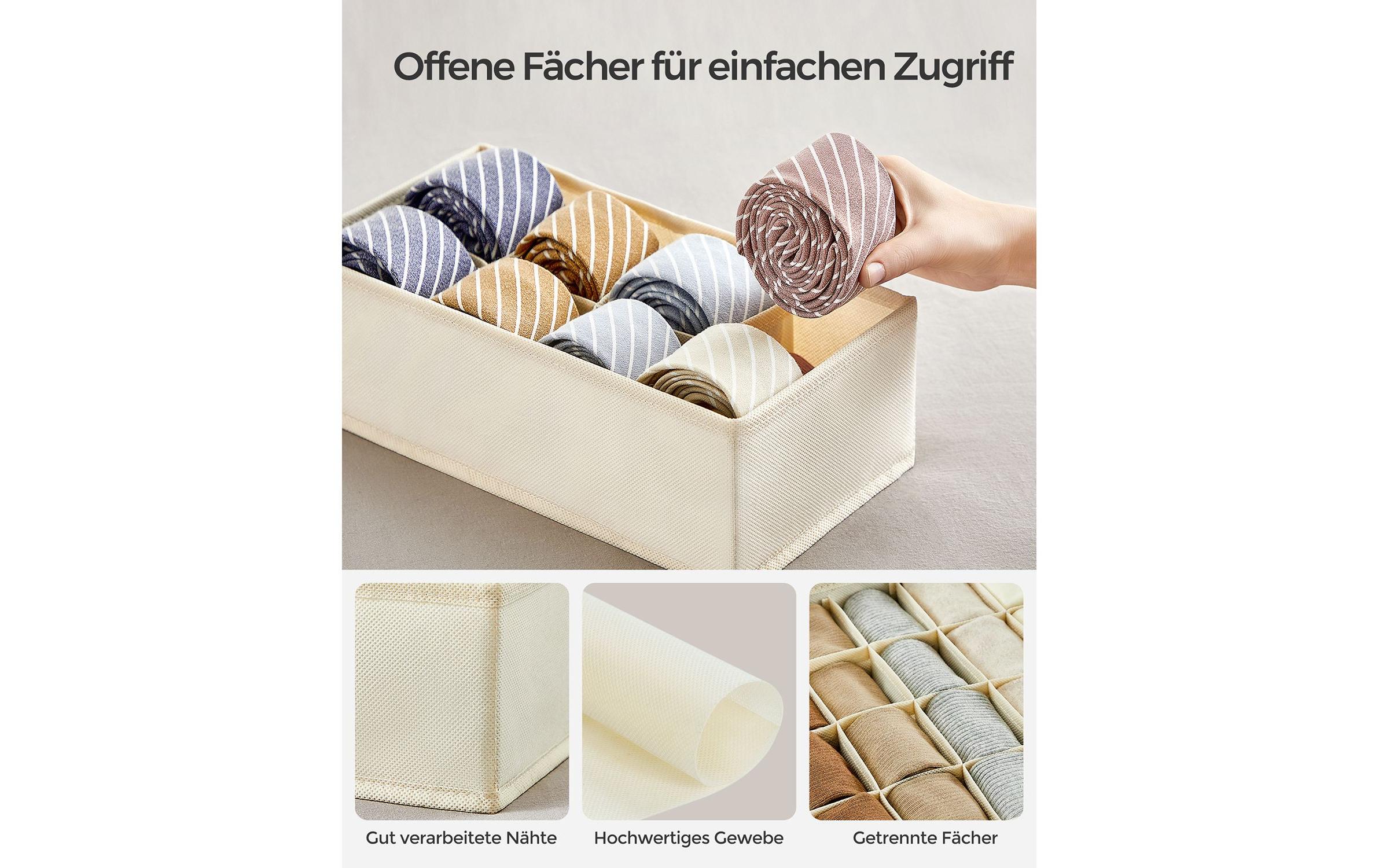 Flatbox BeigeUnterwäsche-Organizer 8er Set