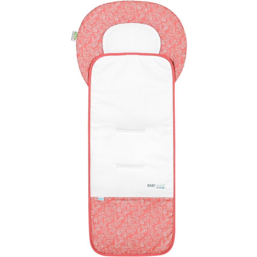 odenwälder Kinderwagen-Auflage Babycool white leaves cranberry