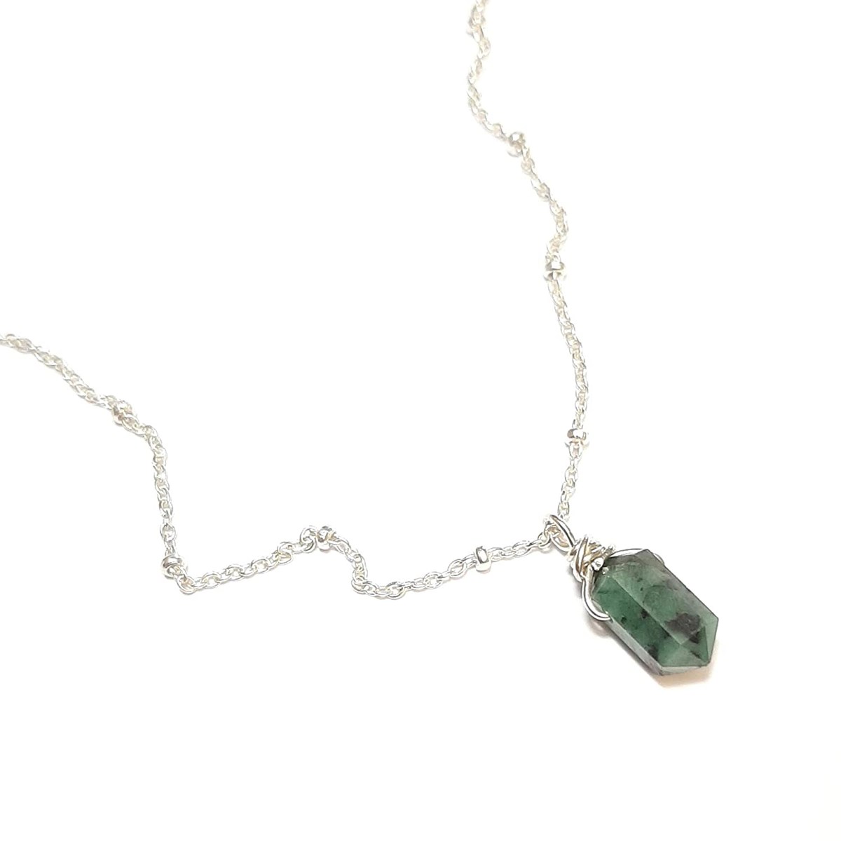 Collier Emeraude Argent 925