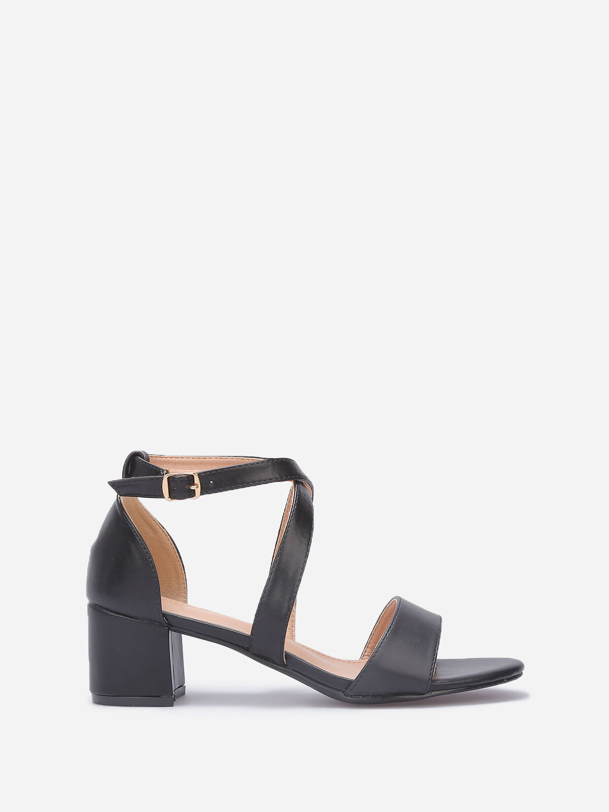 Sandales à brides croisées grandes tailles- Noir