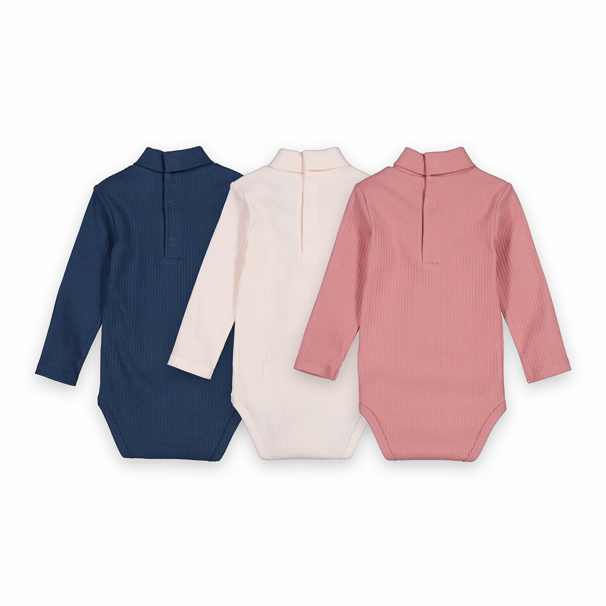 COLEÇÃO LA REDOUTE<br>Conjunto de 3 bodies com gola alta e mangas compridas