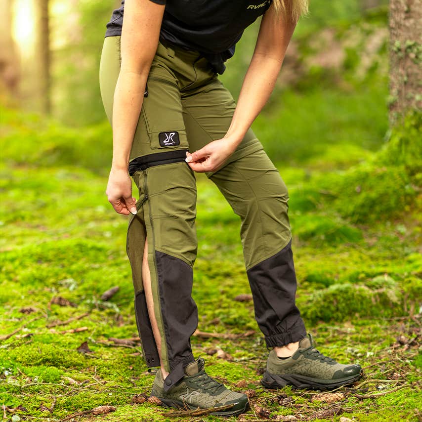 Range Pro Stretch Zip-off Pants Dame Burnt Olive/Anthracite
