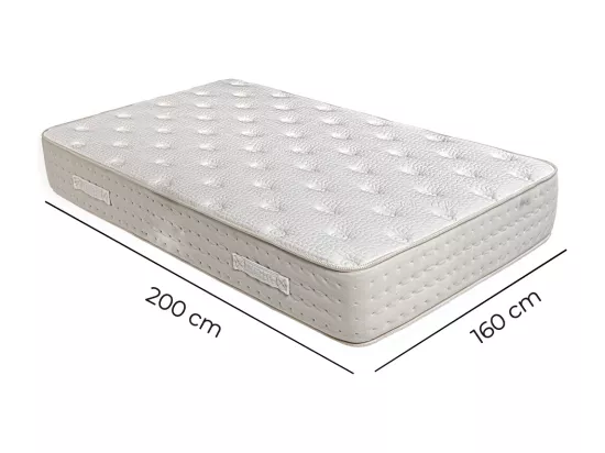 Matelas réversible MEKA 160x200 cm, en mousse haute densité, indépendance du couchage, ferme, face été/hiver, épaisseur 26 cm