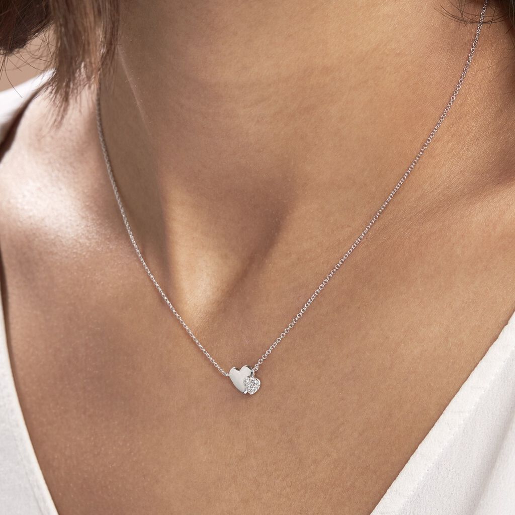 Collier Flamen Argent Blanc Oxyde De Zirconium