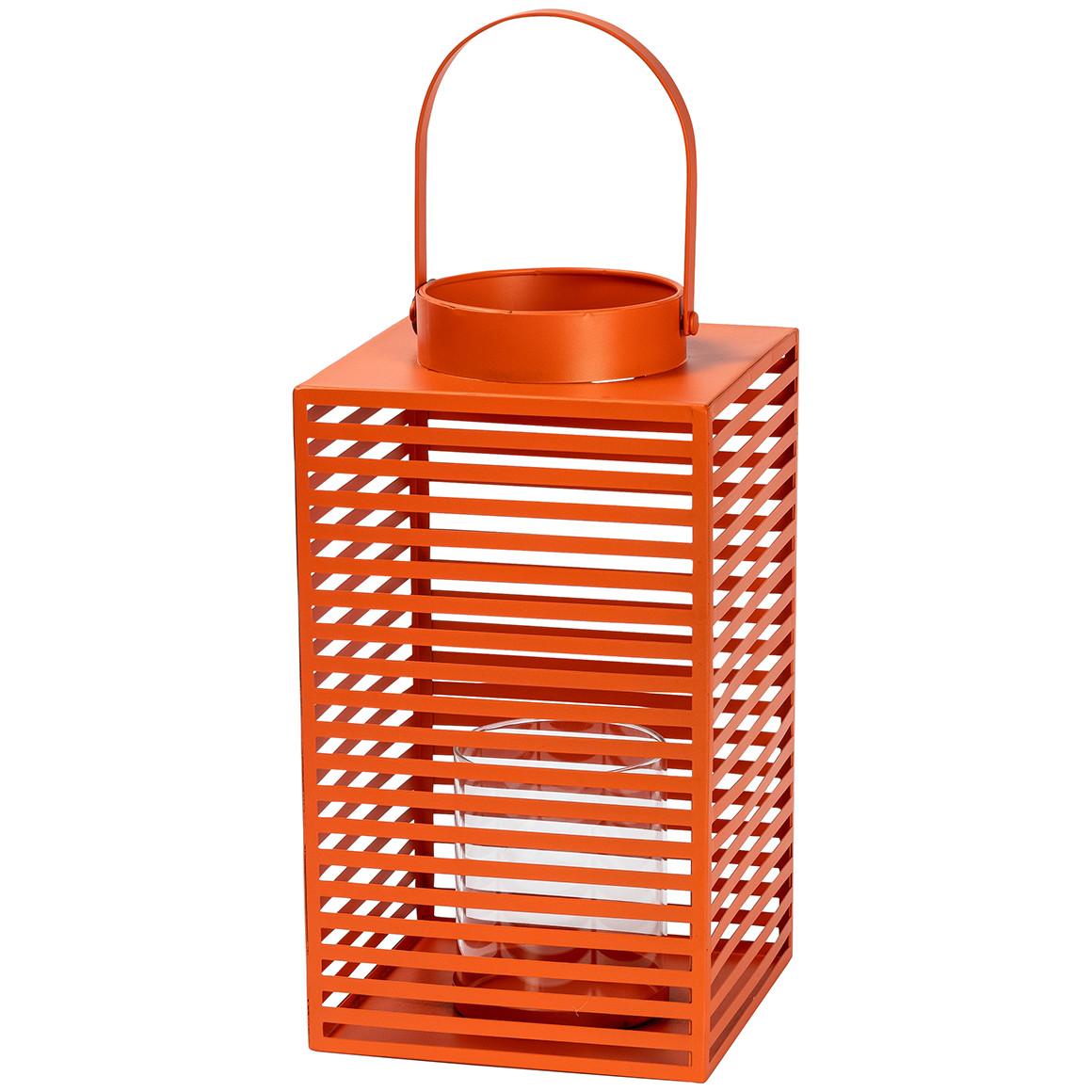 My Home Laterne mit Glaseinsatz orange