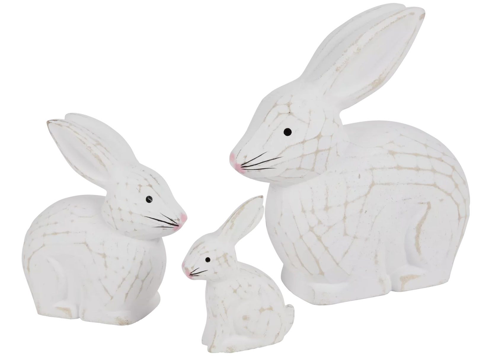 Kleiner Deko-Hasen aus Holz 6x3,5x10cm White washed