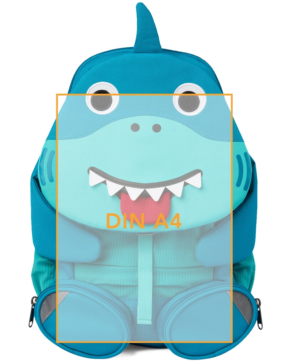 Kinderrucksack GROßER FREUND  HAI (20x31x12) in grün/blau