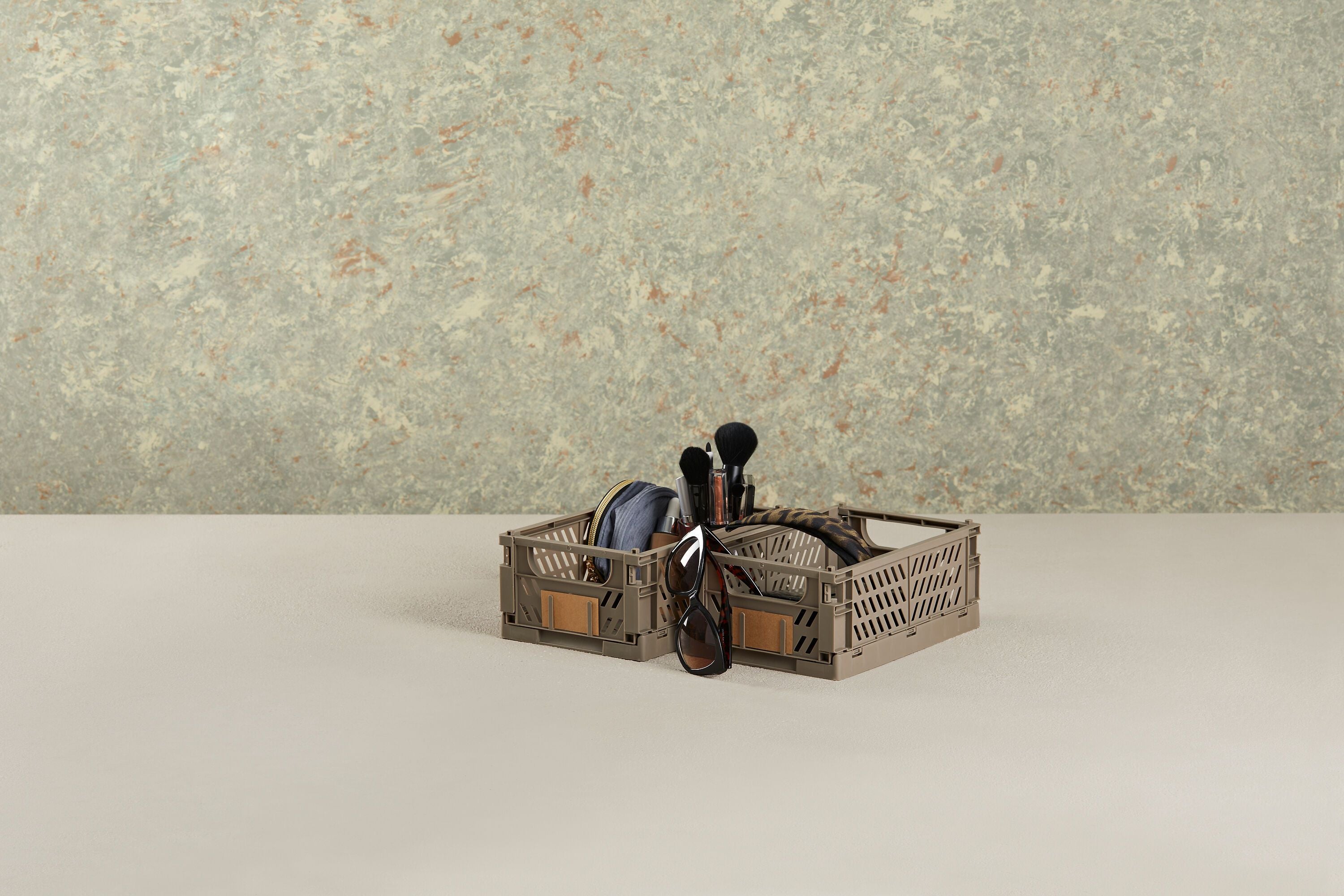FELIX Klappbox walnuss 2er Pack 17x12.5 - Braun / B: 17.0 cm x T: 12.5 cm x H: 7.0 cm