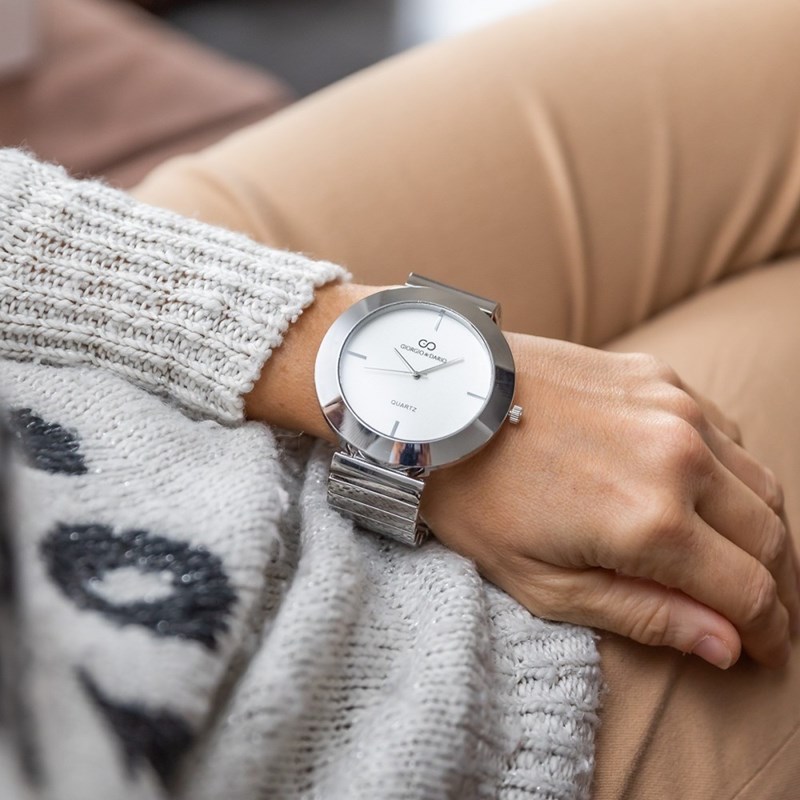 Coffret montre Femme GIORGIO bracelet Acier Argenté