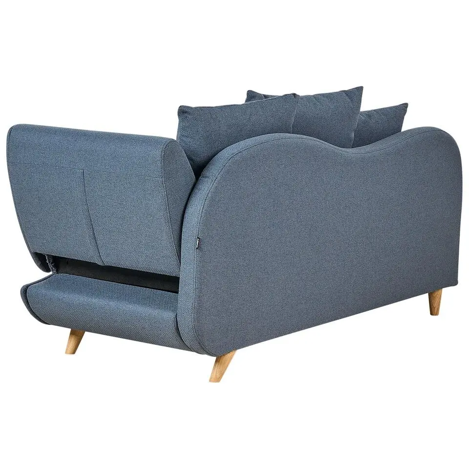 MERI II - Chaise longue met opbergruimte - Blauw - Rechts - Fluweel