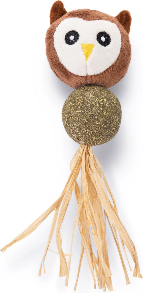 Beeztees kattenspeelgoed uil met catnip bruin 3 x 6 x 16 cm