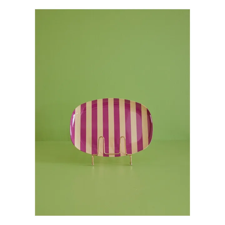 Rice Assiette rectangulaire Stripes print en melanine