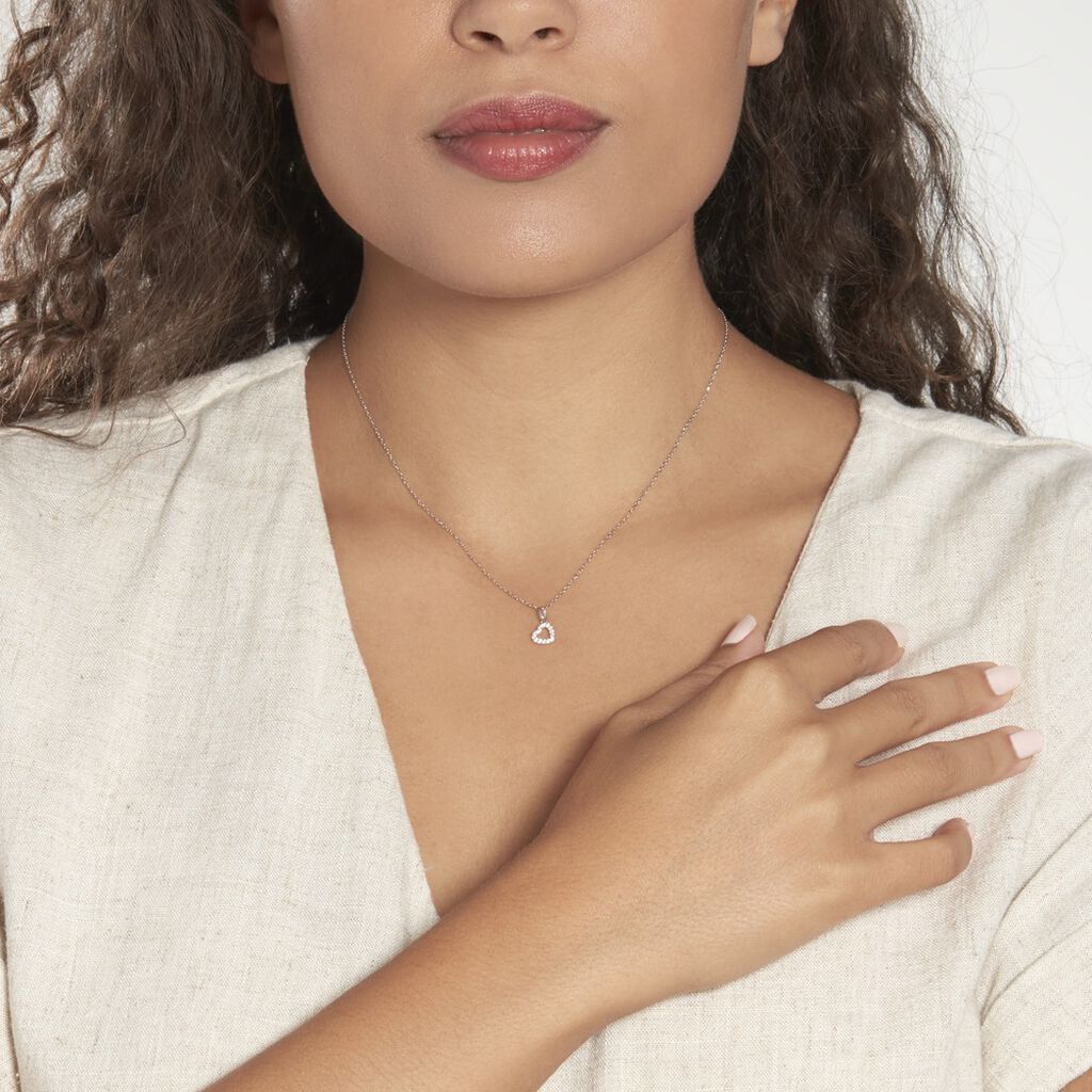Pendentif Or Blanc Oxyde