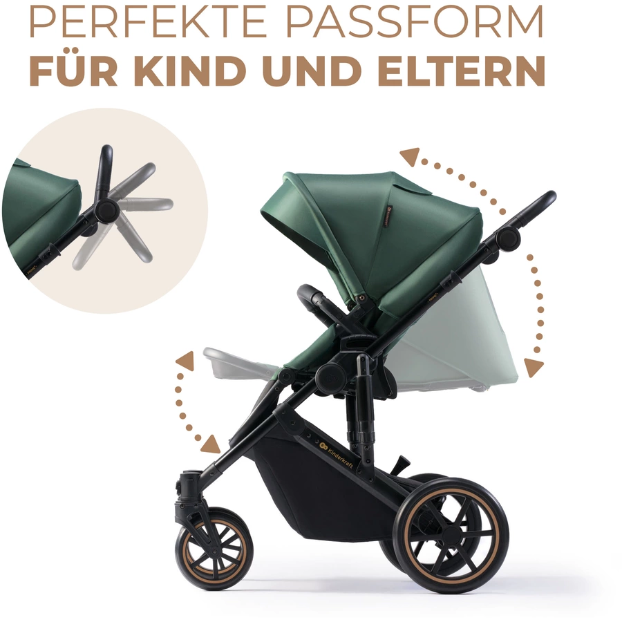 Kinderkraft Kombikinderwagen PRIME 2 2 in 1 Dark Green