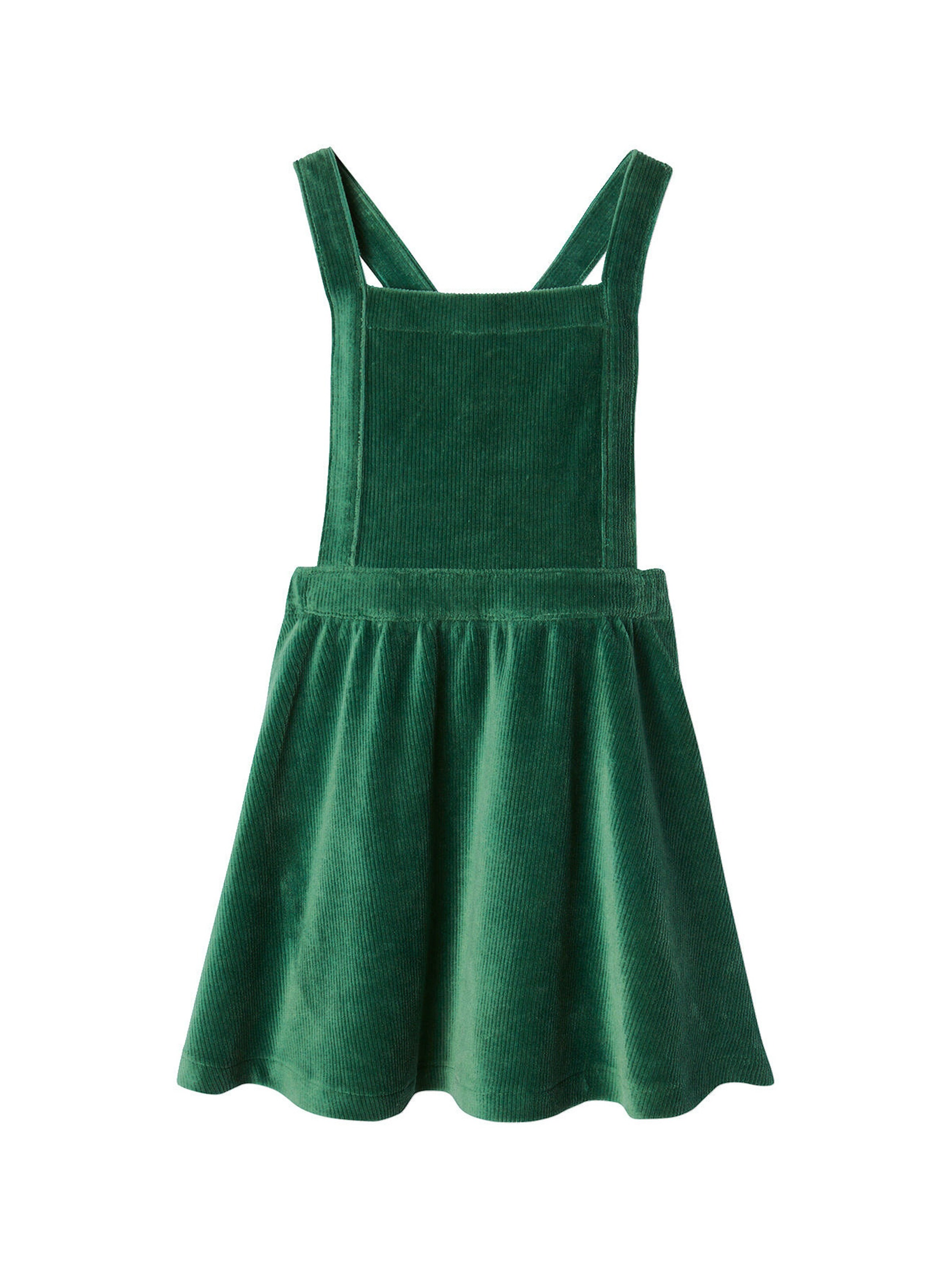 Vertbaudet Mädchen-Set: Cord-Latzkleid & Shirt grün