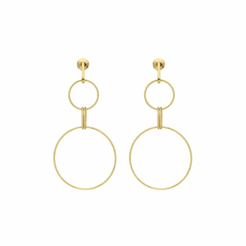 Boucles D'oreilles Argent Doré Diamanté Silvia