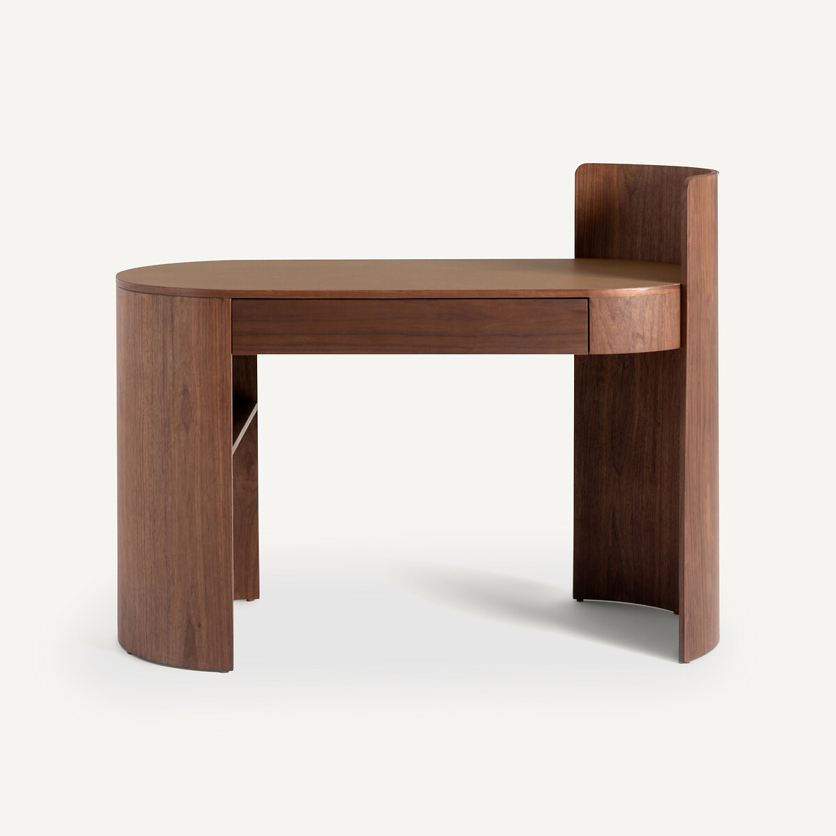 AM.PM<br>Mesa de escritório com folheado de nogueira e couro, Abbas
