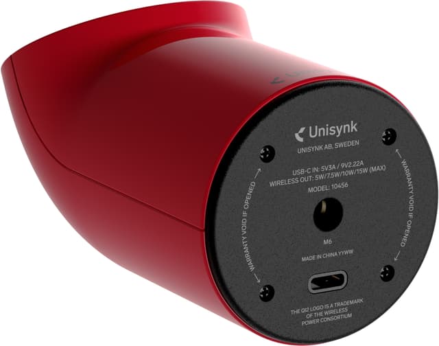 Unisynk Stand2 Qi2 trådløs oplader til skrivebord (rød)