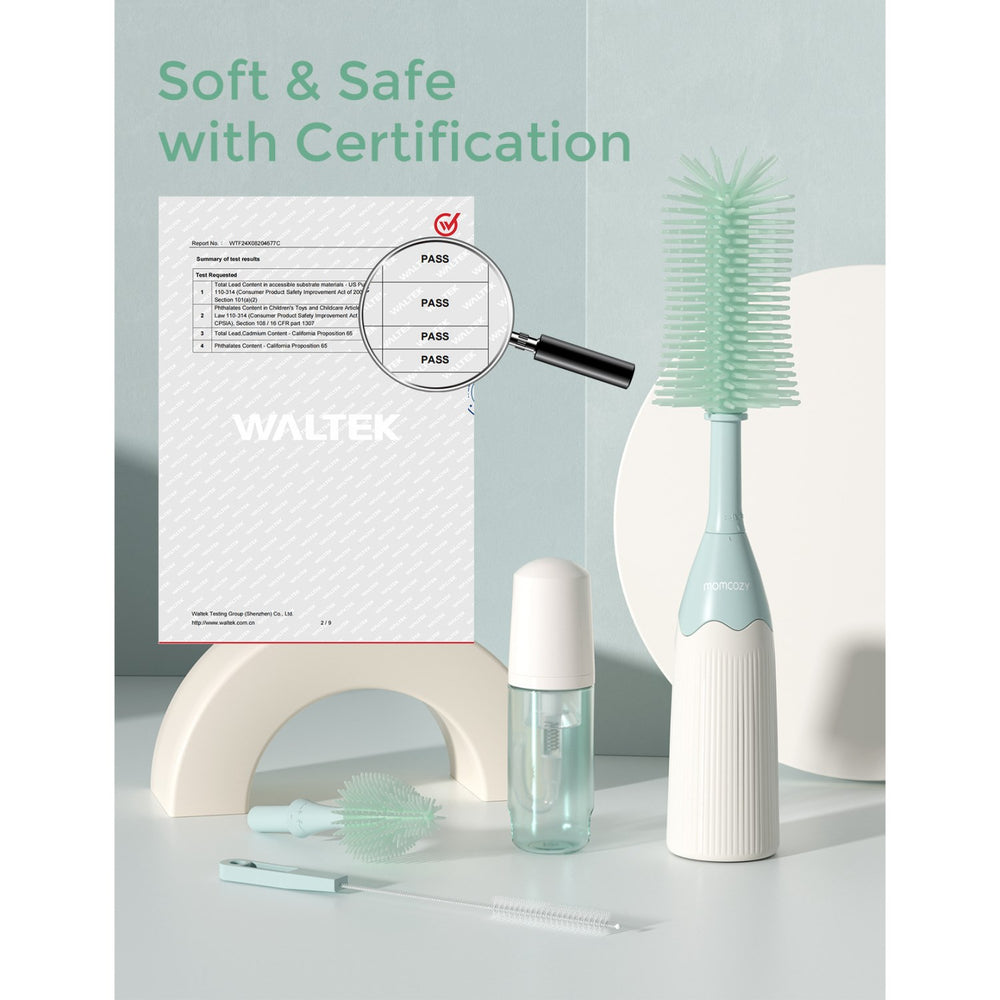 Køb Momcozy Green Push-Press Design Flaske Børste Kit