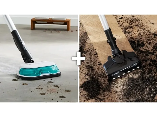 Bosch Unlimited 7 BCS71HYG1 - Støvsuger - pind/håndholdt (2-i-1) - uden pose - ledningsfri - hvid - 1 batteri, inkluderet oplader