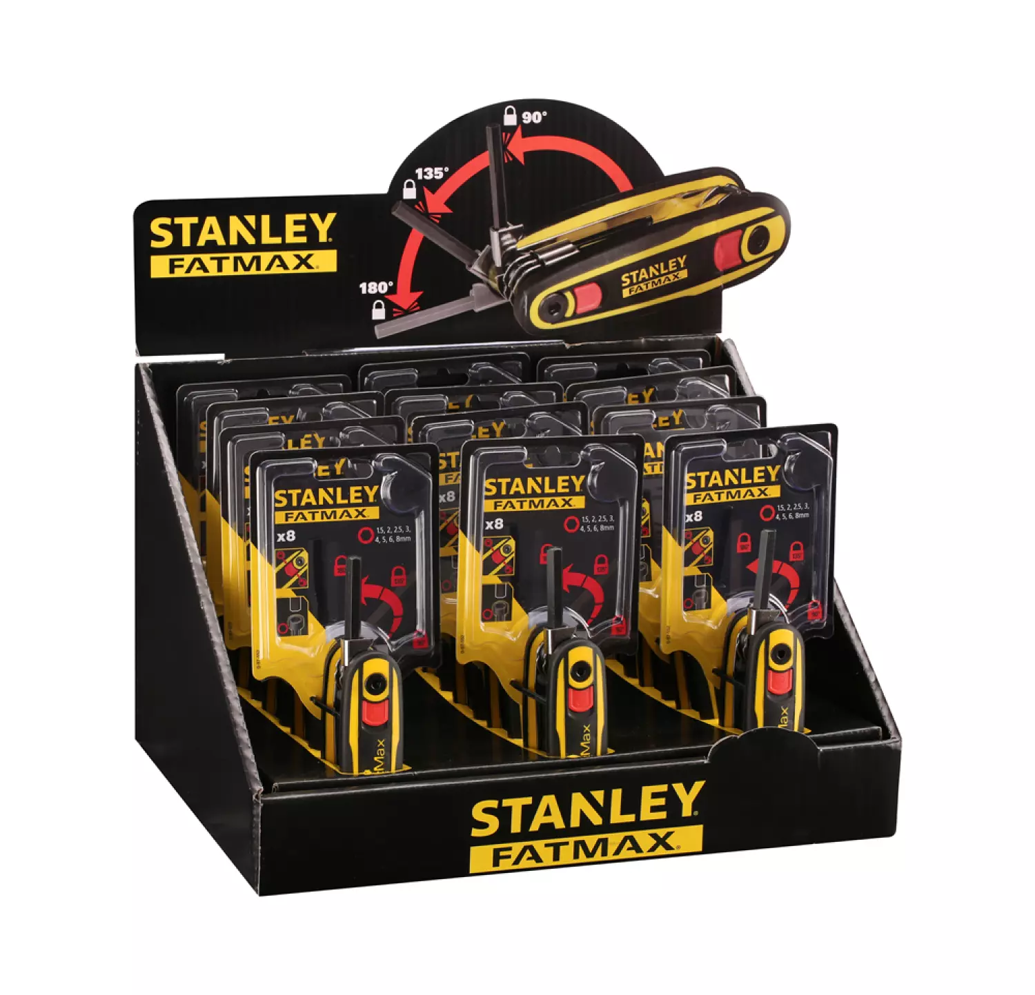Stanley 0-97-552 8-delige Inbussleutelset - uitklapbaar model - 1,5-8mm