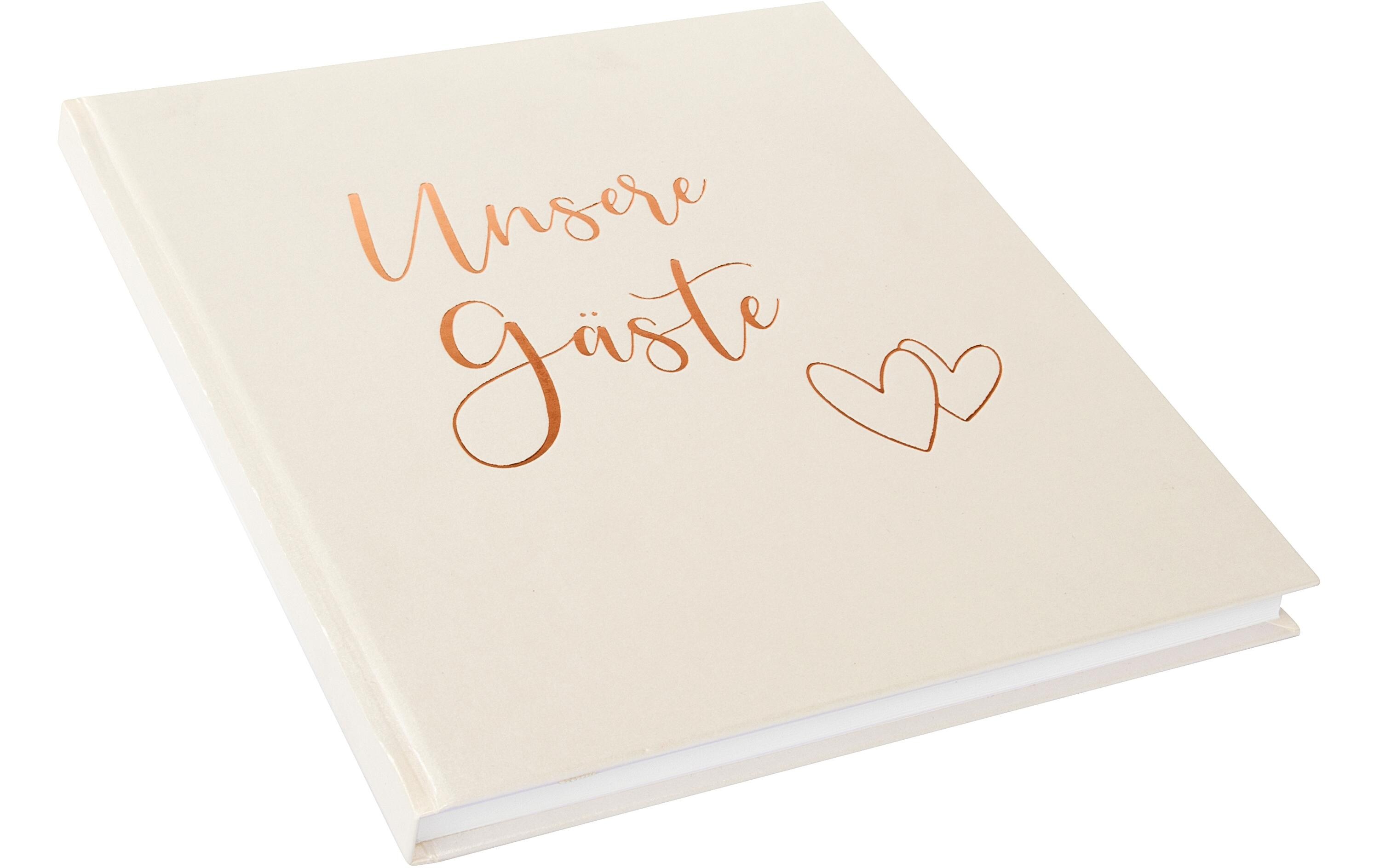 Gästebuch Herzklopfen 29 x 23 cm, 176 Seiten, BeigeHochzeitsgästebuch