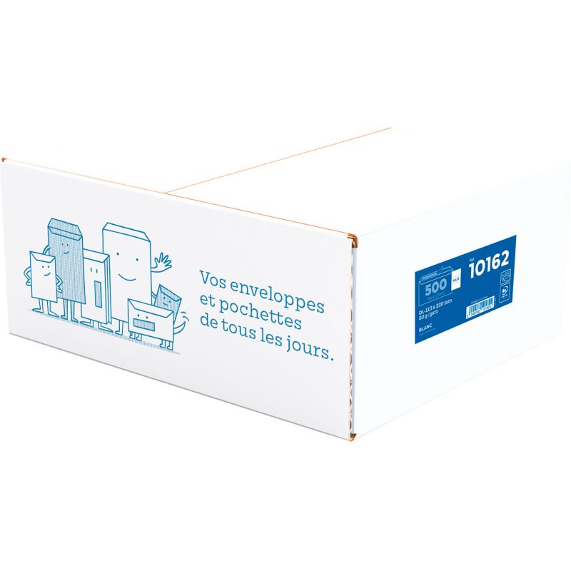 Enveloppe La Couronne 80 g/m² avec bande protectrice blanche - Boîte de 500