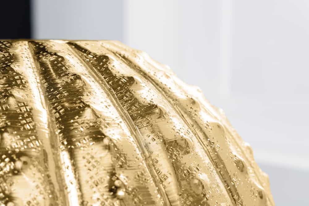 Design Deko Vase ABSTRACT 30cm gold Handarbeit Hammerschlag