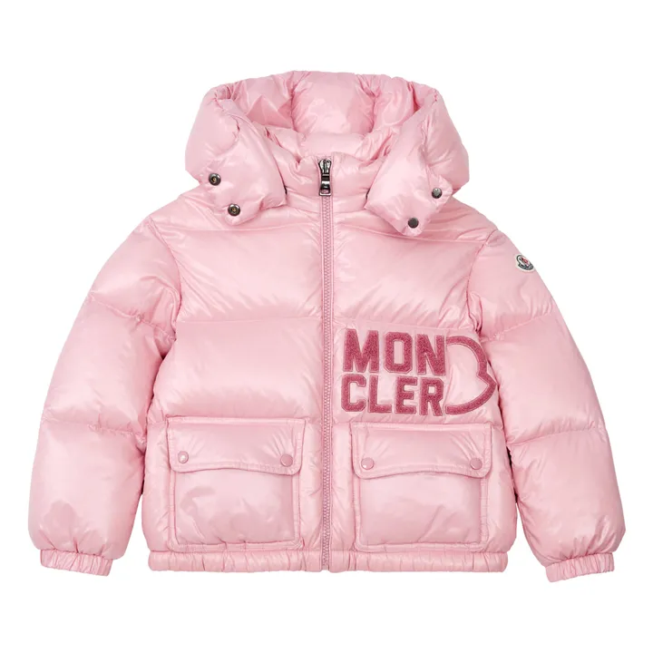 Moncler Doudoune Logo Abbaye | Rose tendre