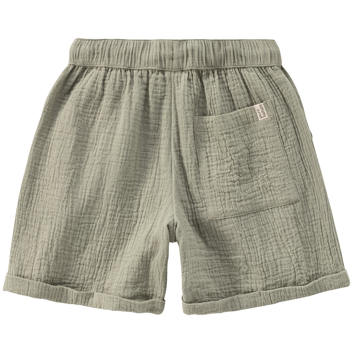 Topolino Pure Collection Kinder Musselin-Shorts mit Elastikbund oliv
