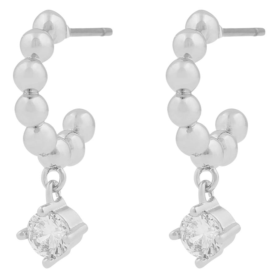 Snö Of Sweden Billie Oval Pendant Earring Silver/Clear