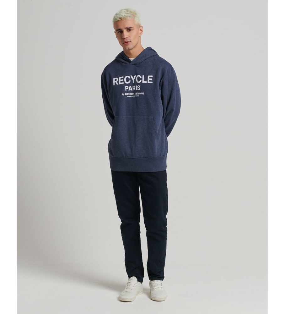 Moletom com capuz Superdry Recycled City, azul