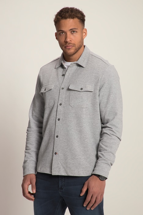 STHUGE Hemd, Overshirt, Sweat, Langarm, Modern Fit, Kentkragen, bis 8 XL