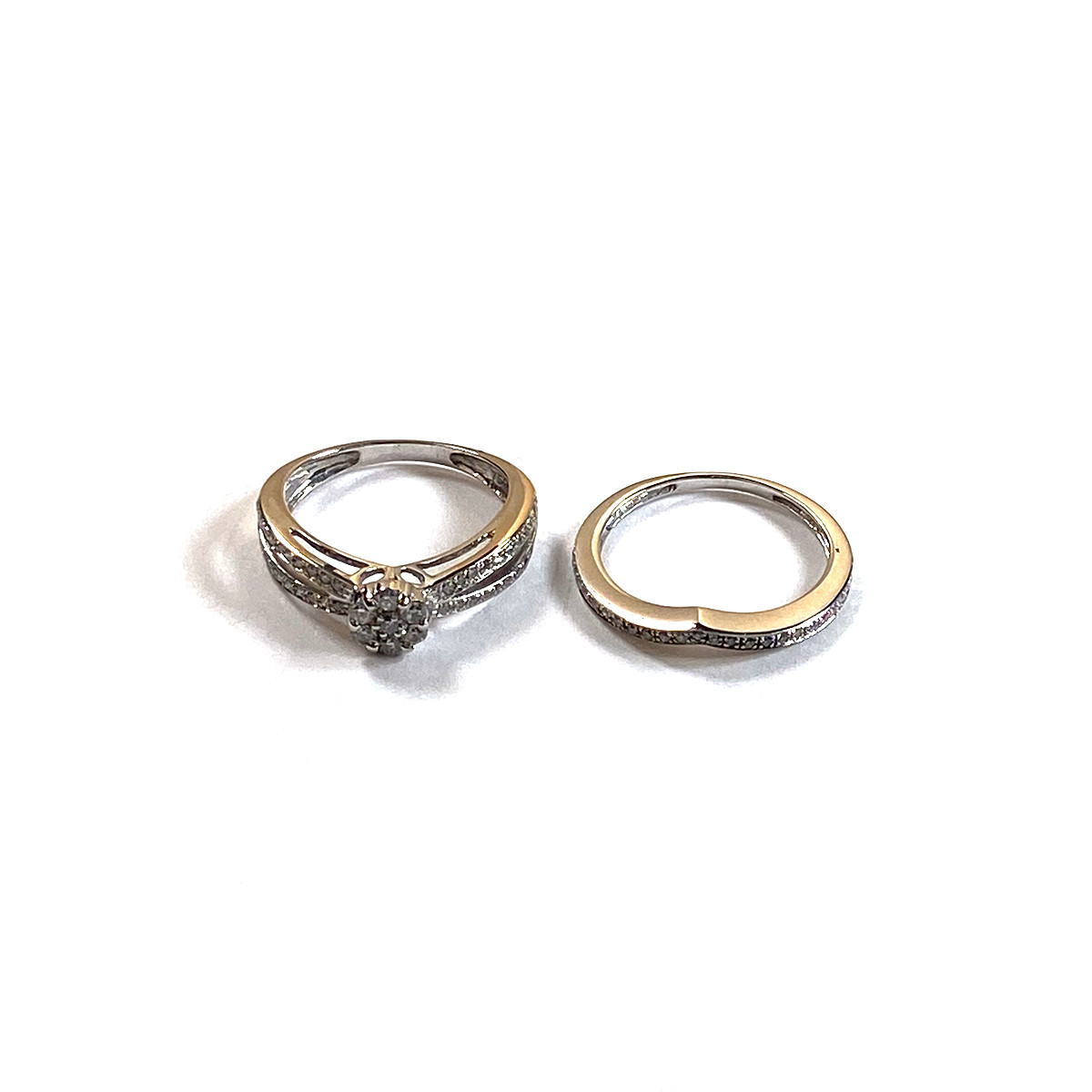 Bague demi-tour d'occasion or 750 blanc diamant