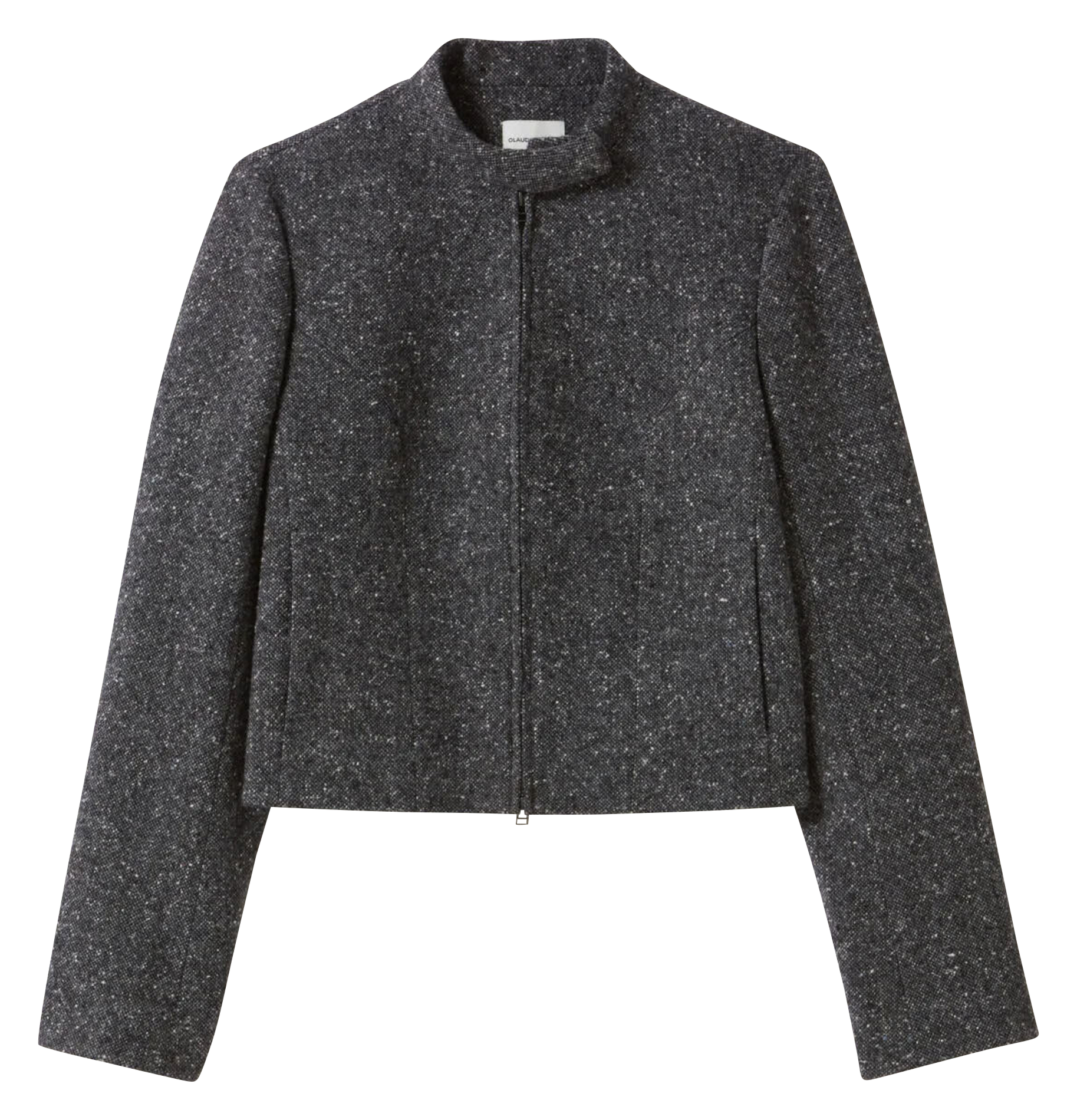 Veste droite col montant | Gris
