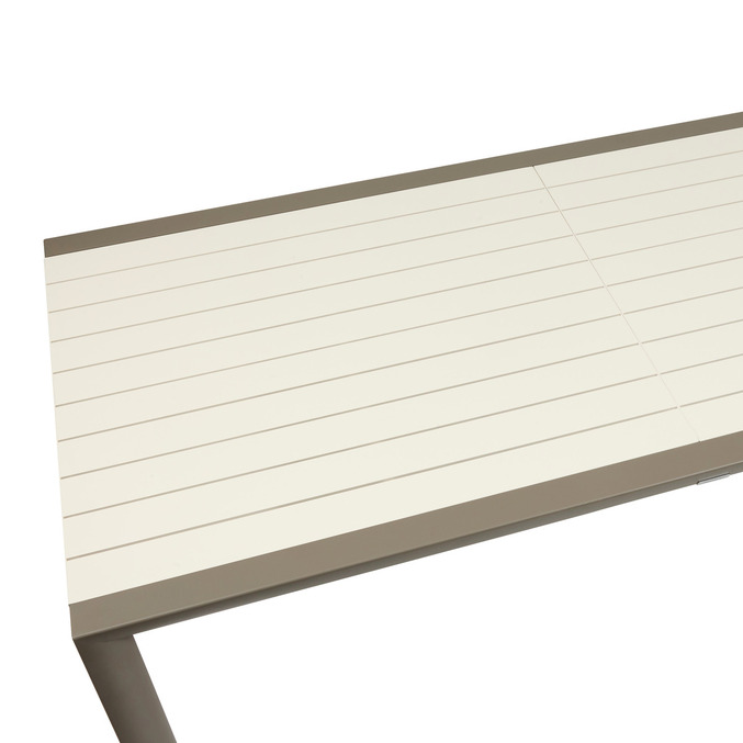 Ensemble table de jardin extensible LUZANE + 12 fauteuils ESSENTIA Argile & Café