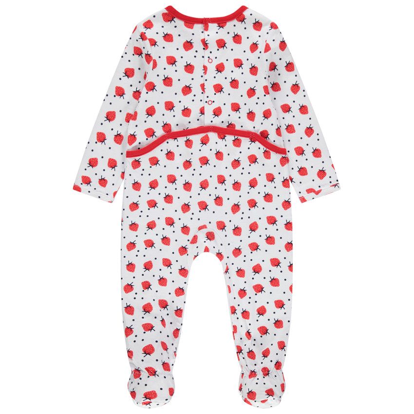 Lot de 2 dors-bien en coton print message et fraises - Blanc