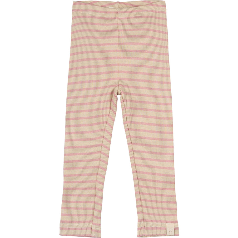 Køb Petit Piao Bright Rose/Dark Off White Leggings Modal Striped
