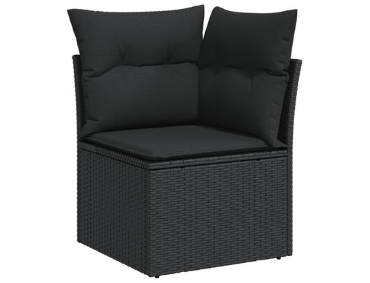 VIDAXL - Salon extérieur Salon de jardin 9 pcs avec coussins noir résine tressée